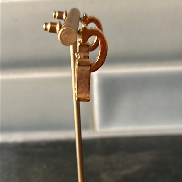 Carolina Herrera Gold tone CH Earrings - Picture 5 of 11